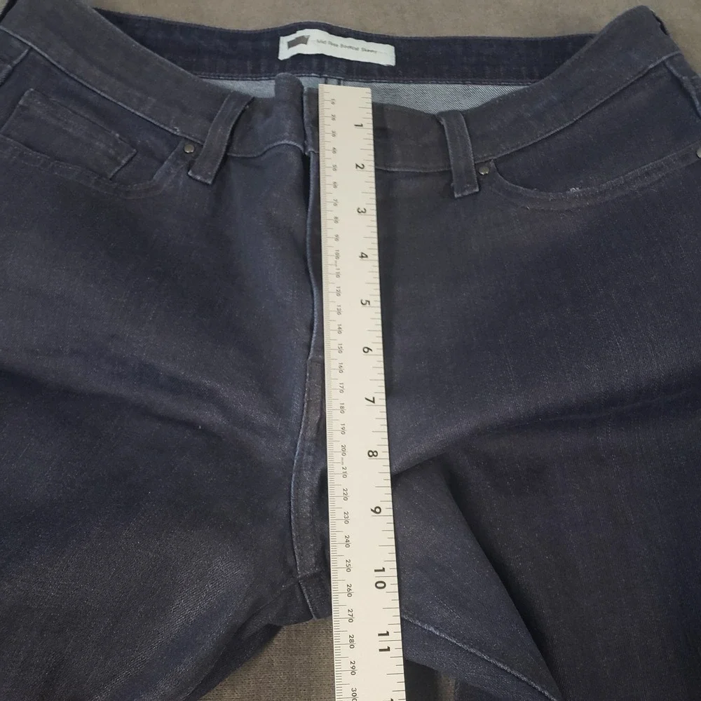 Levis Jeans Womens Size 12 Mid Rise Bootcut Skinny Dark Wash Red‎ Tab